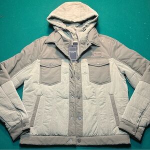 GUESS Michele Padded Trucker Jacket Olive